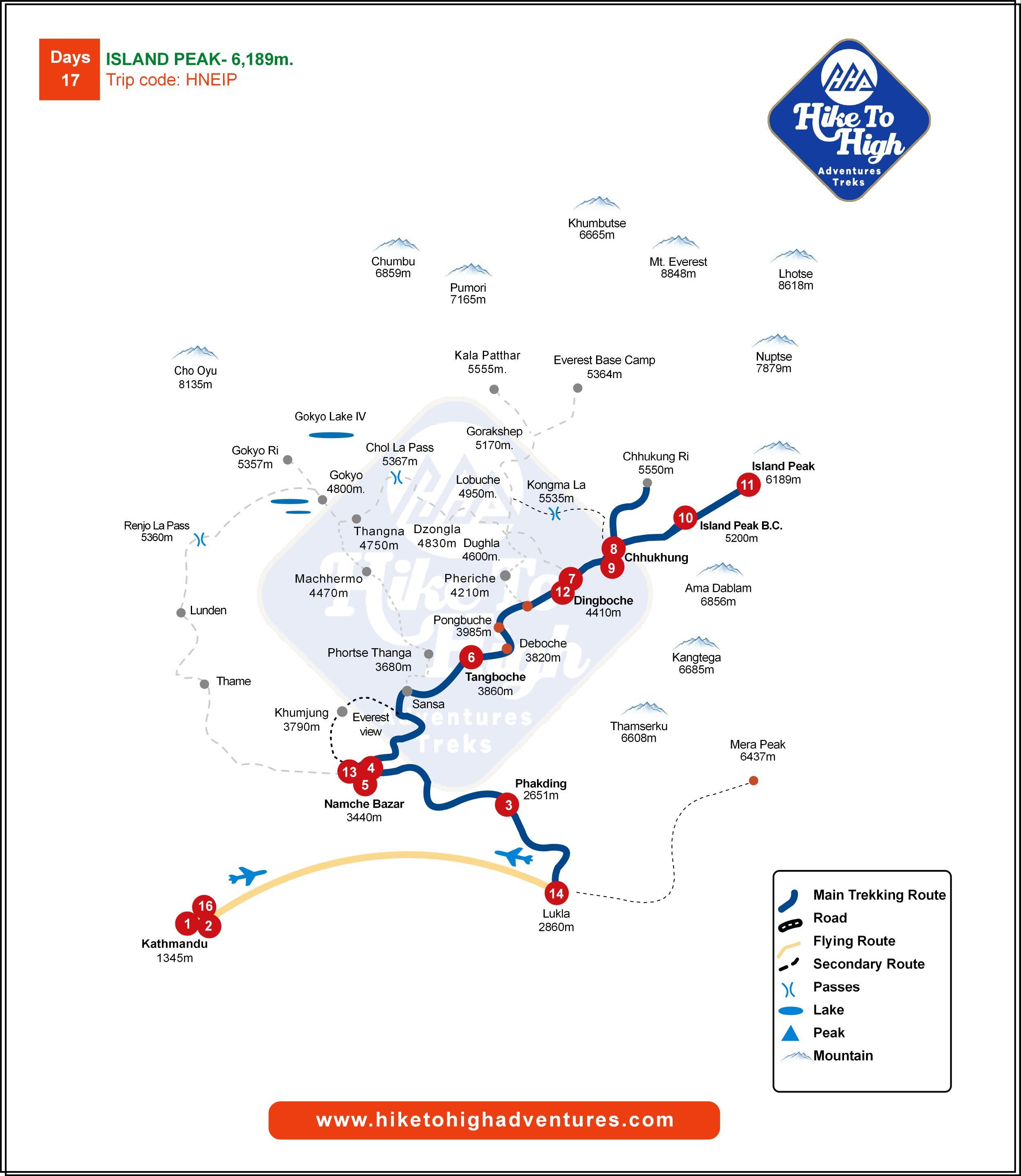 lsland Peak 6,189m. 17D/16N (Famous Peak)